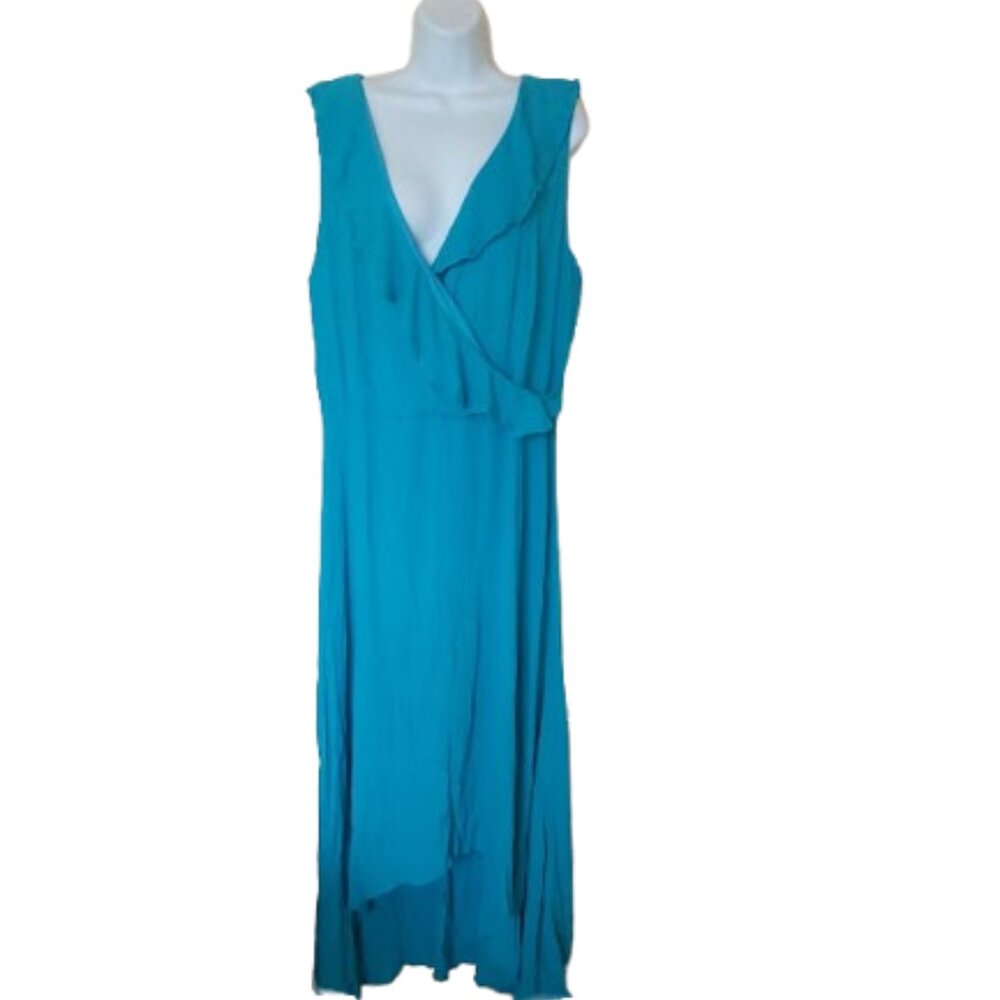 Long Bright Blue Sleeveless Dress Size 18 - 20 New NWT